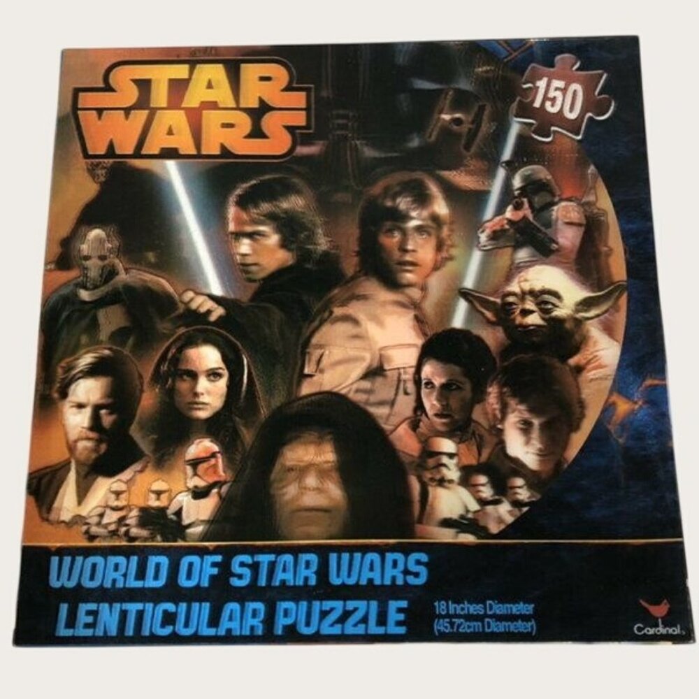Star Wars Saga Lenticular Puzzle 150 Piece 18" Diameter Round Cardinal
